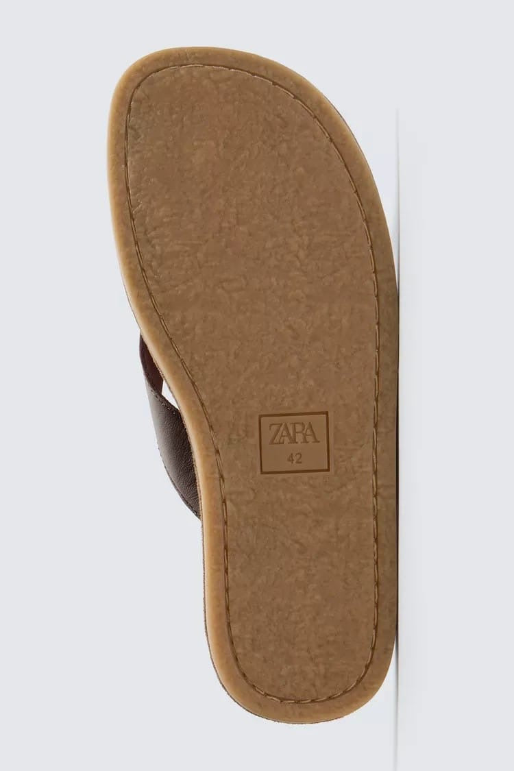 Zara coffee brown slippers