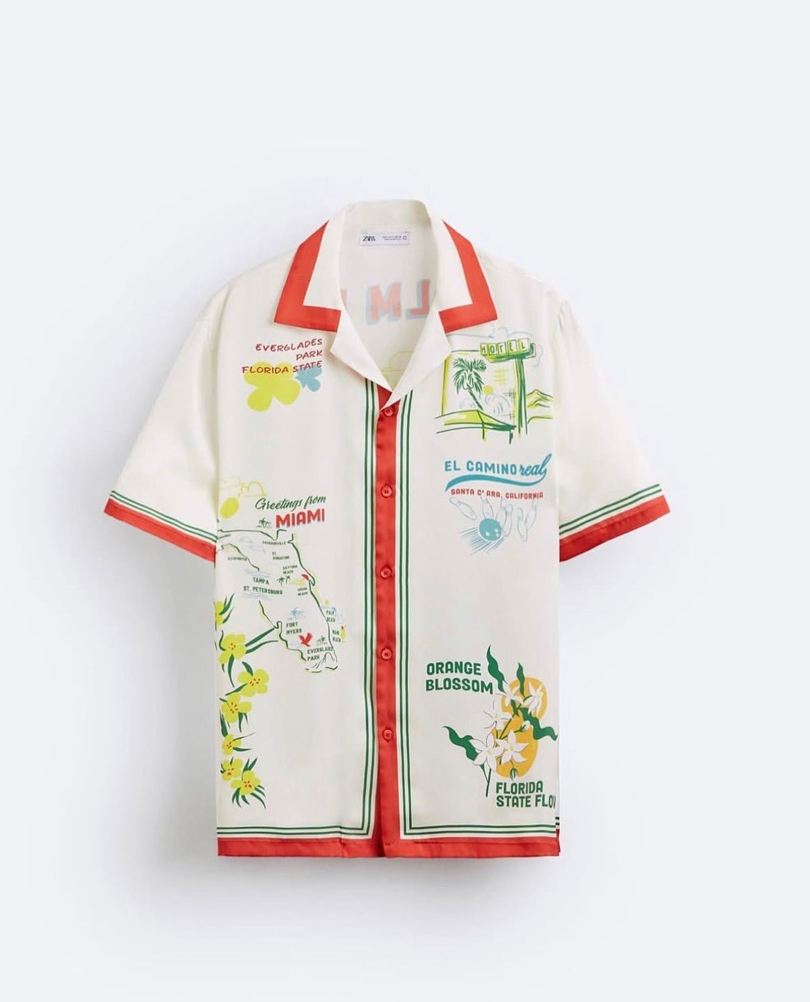 Zara el camino silk revere shirt