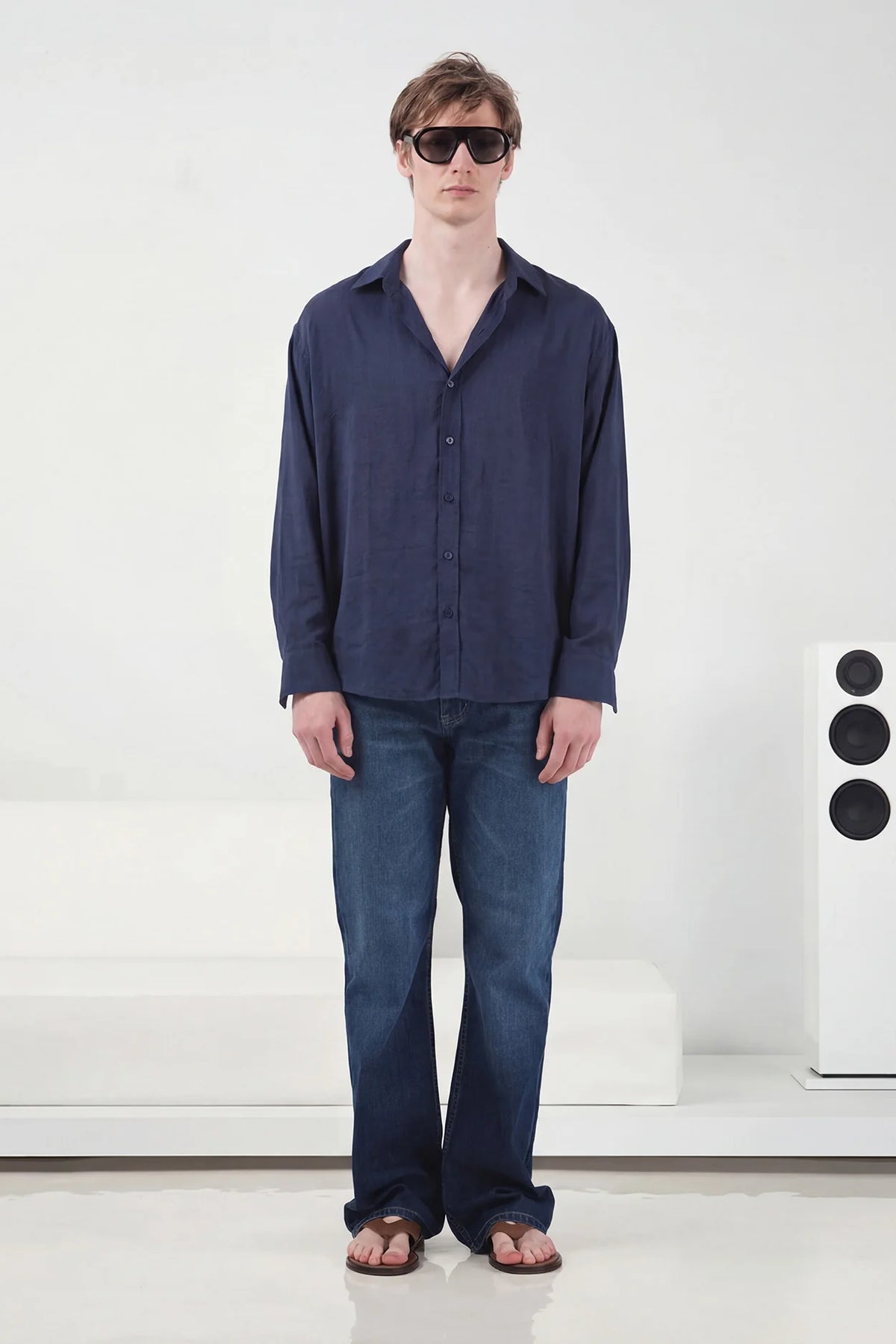 Giesto modal navy blue shirt