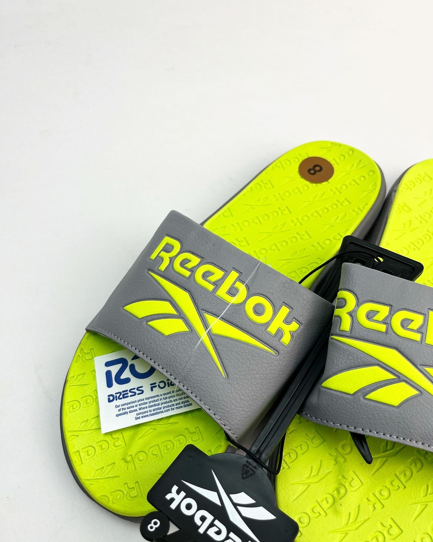 Reebok dual density slider in lime green