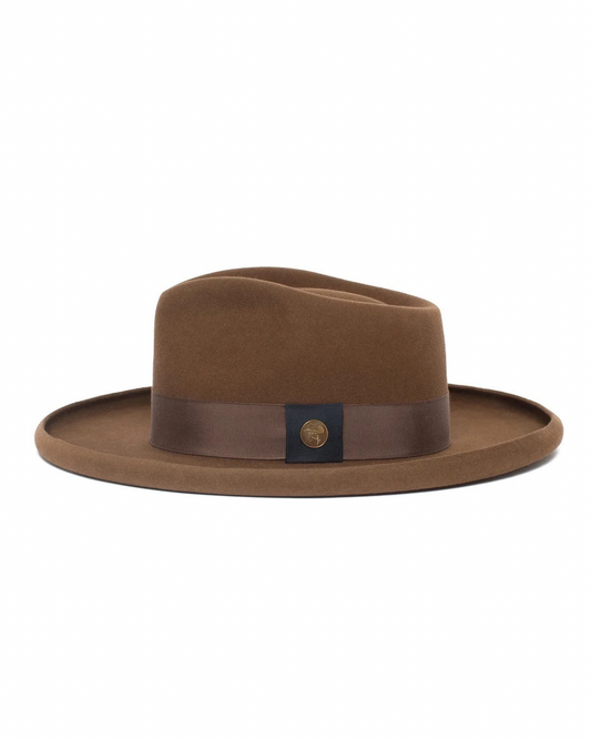 Ribbon brim wool fedora hat