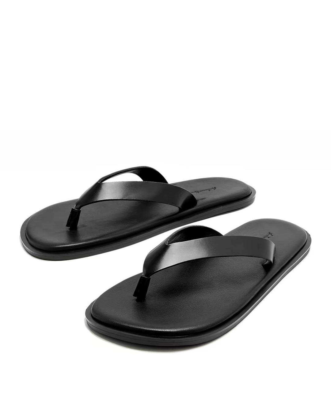Leather flip flop slippers