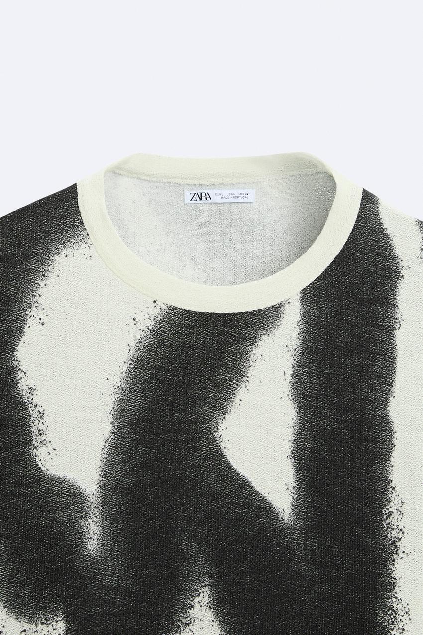 Zara Spray print knit tee