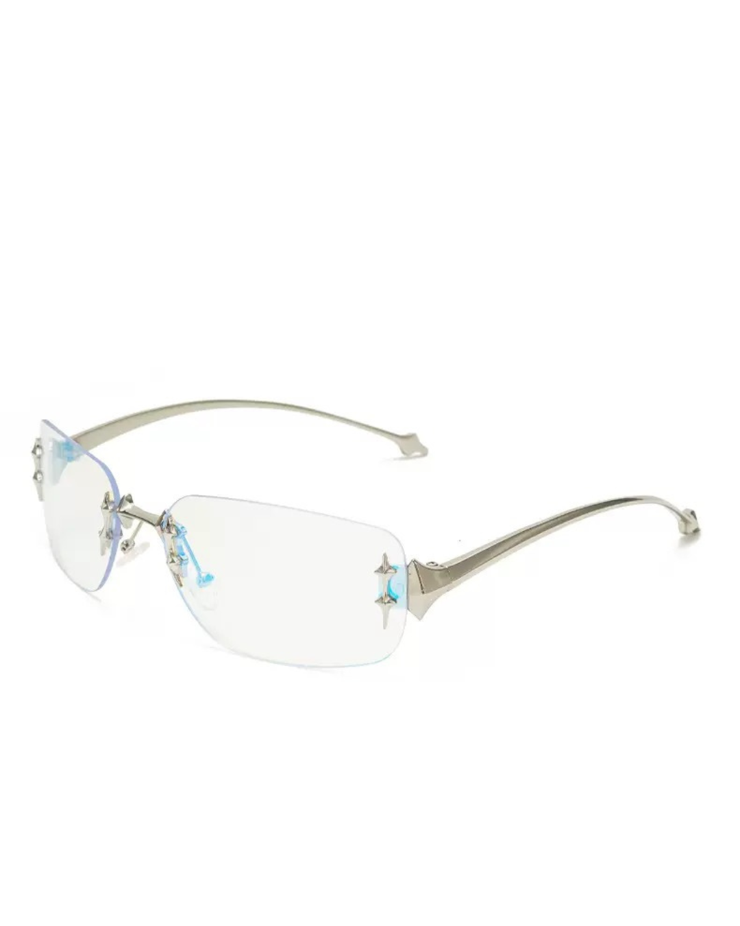 Rimless Y2K glasses
