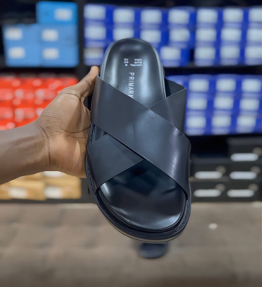 Primark leather criss cross black sandal