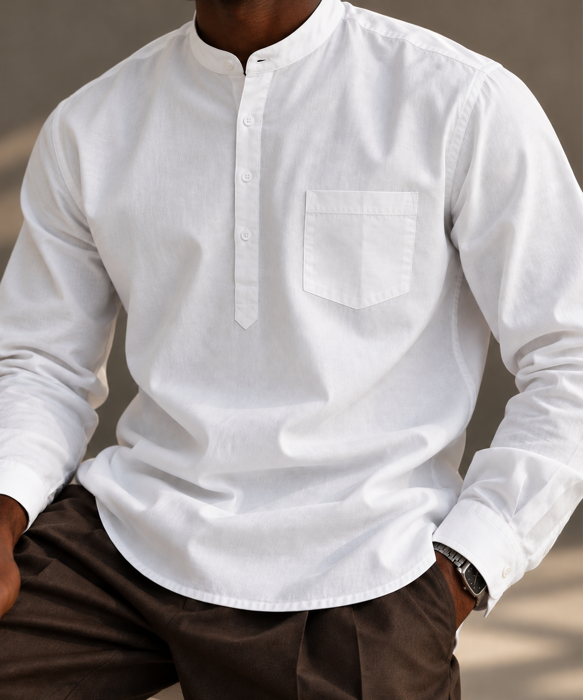 H&M half placket comfort shirt