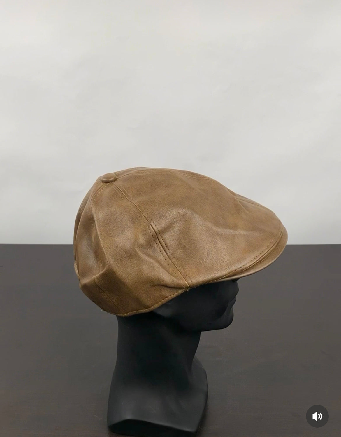 Leather gatsby adjustable hat