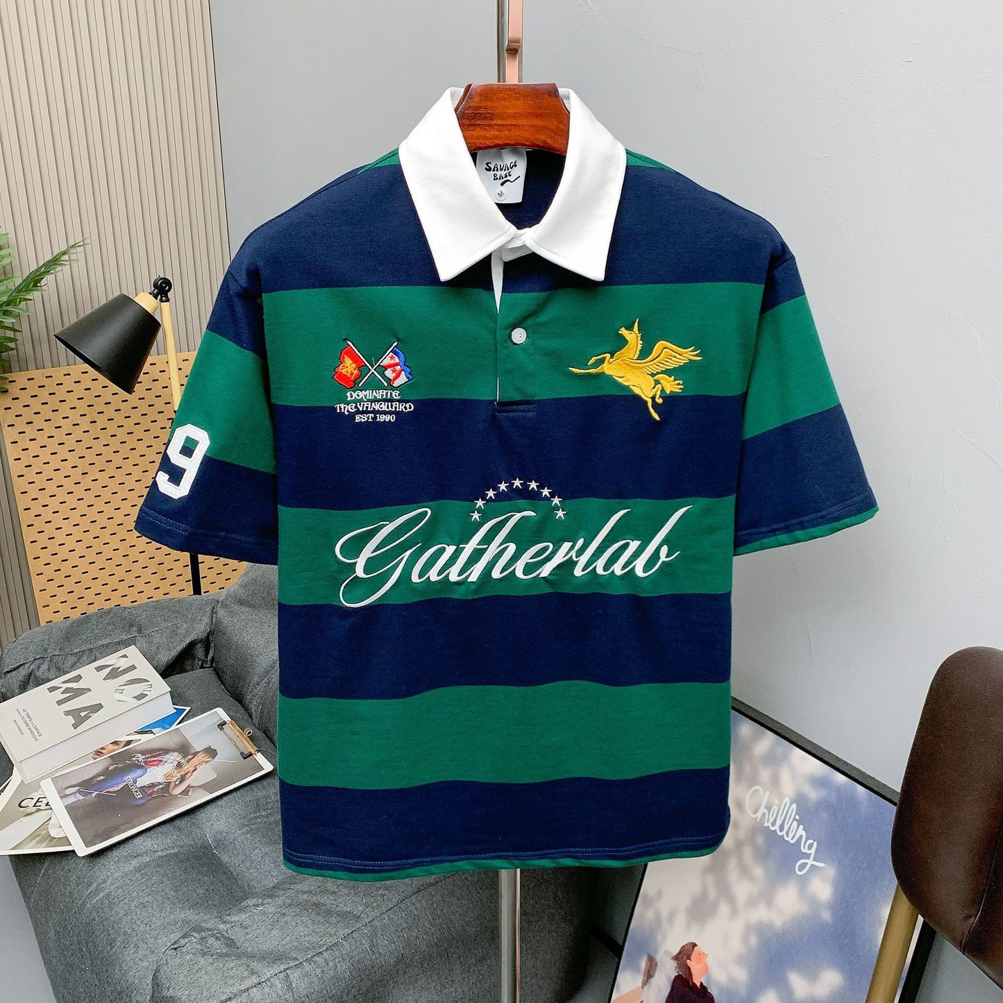 SB rugby polo in green