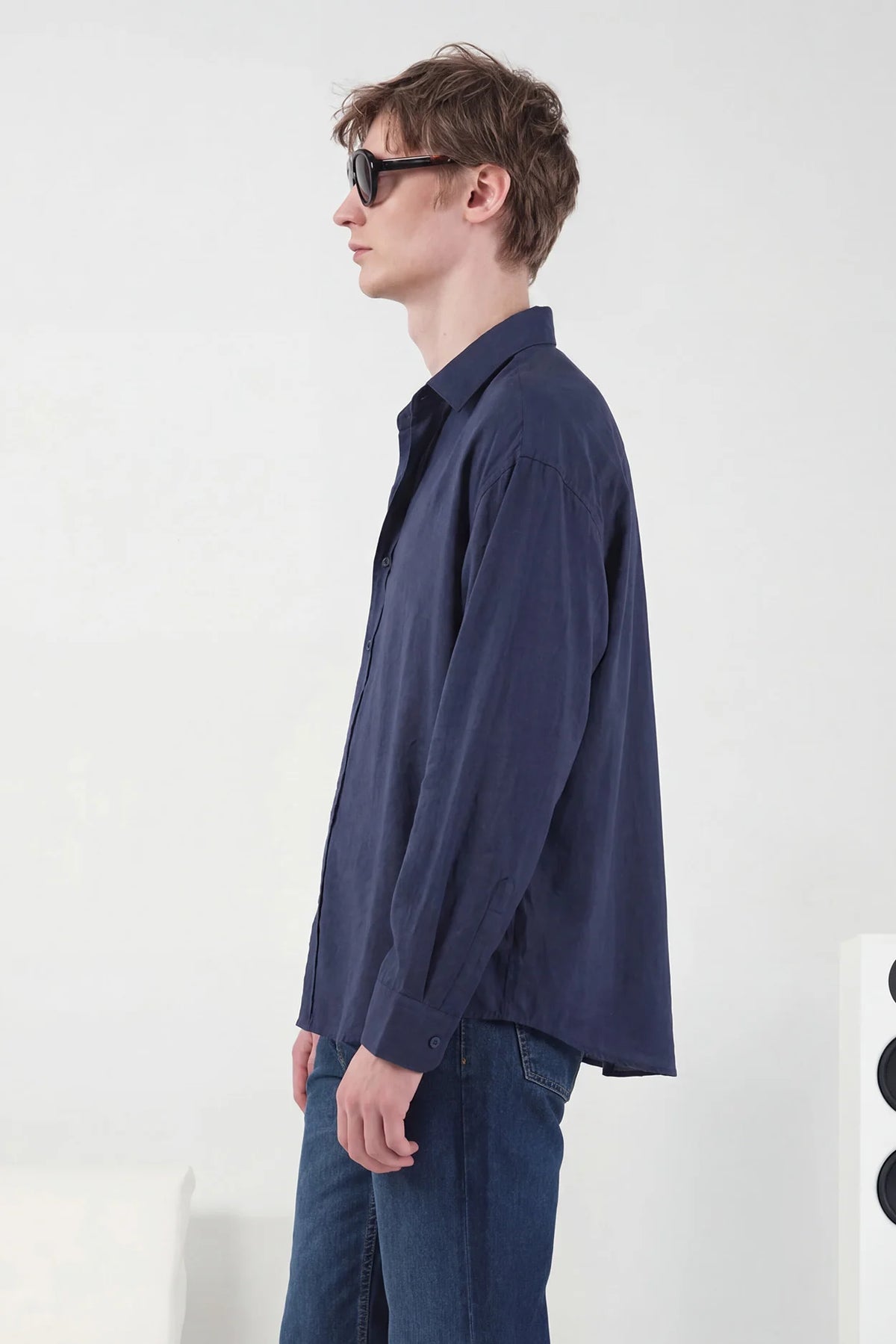 Giesto modal navy blue shirt