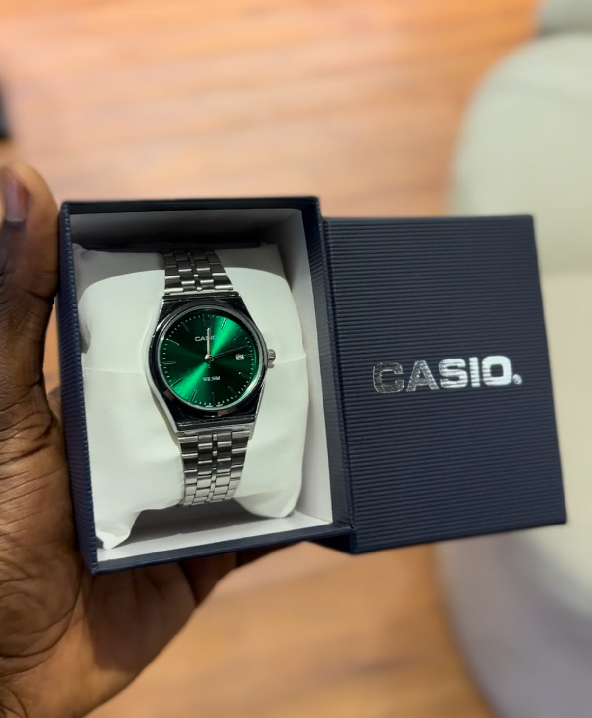 Casio bezel stainless wristwatch