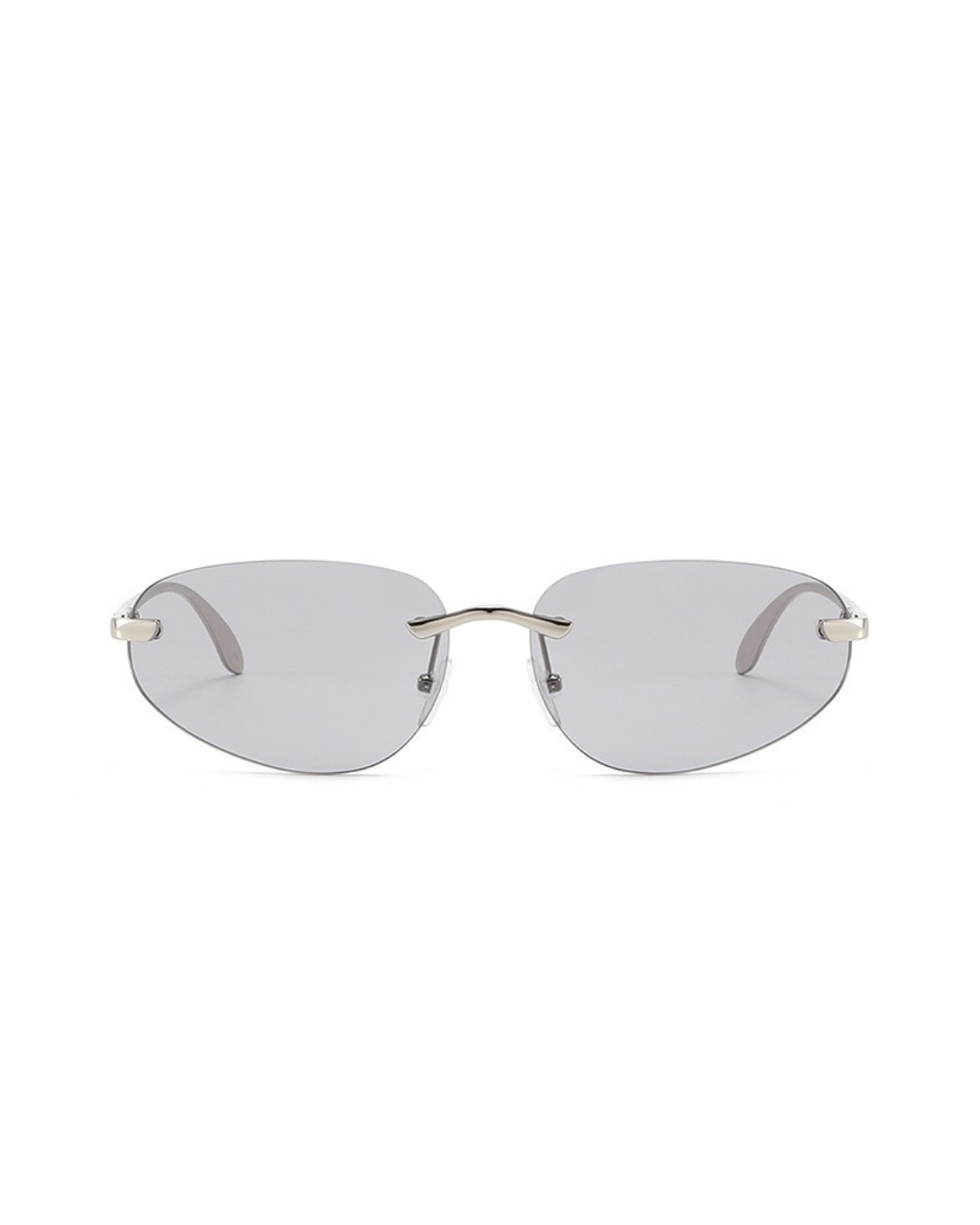 Oval rimless glasses