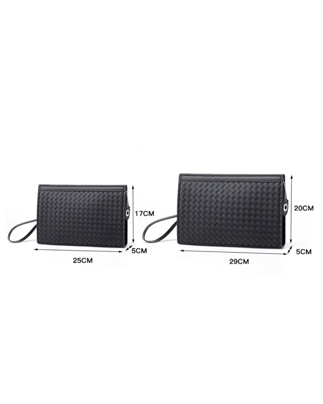 Woven leather hand purse