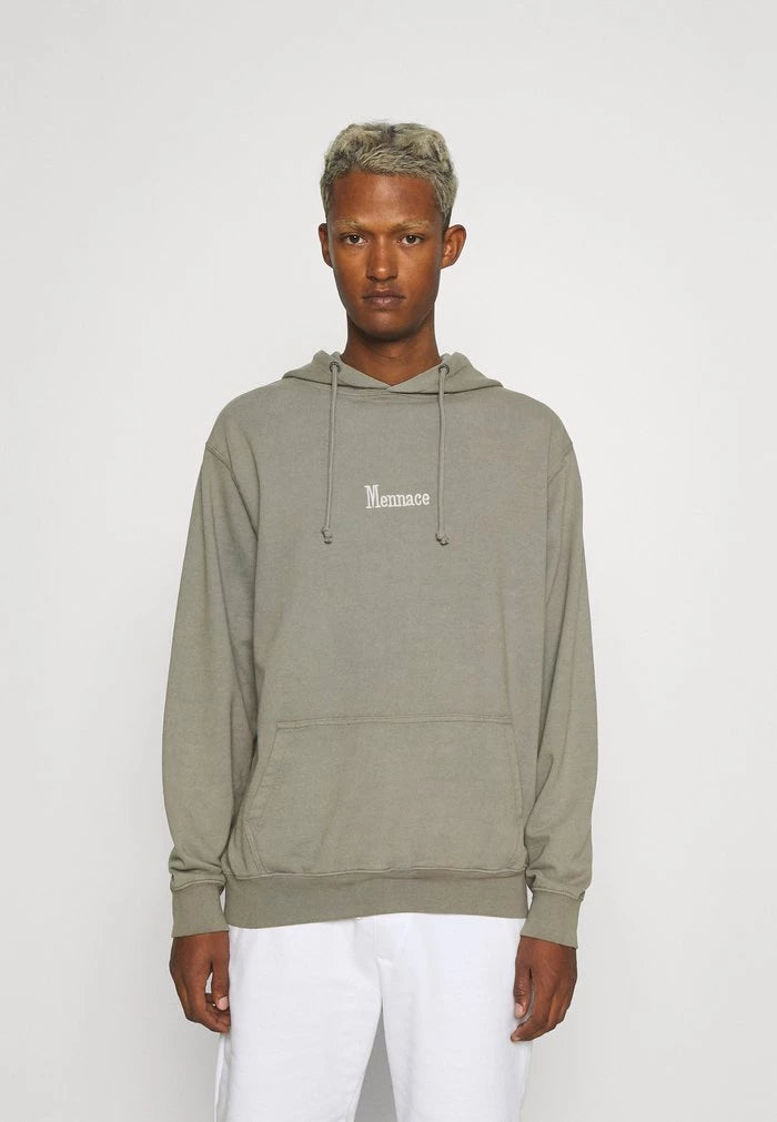 Mennace embroidered hoodie in green