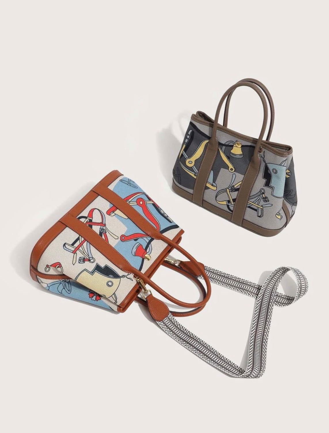 Leather lining graffiti bag