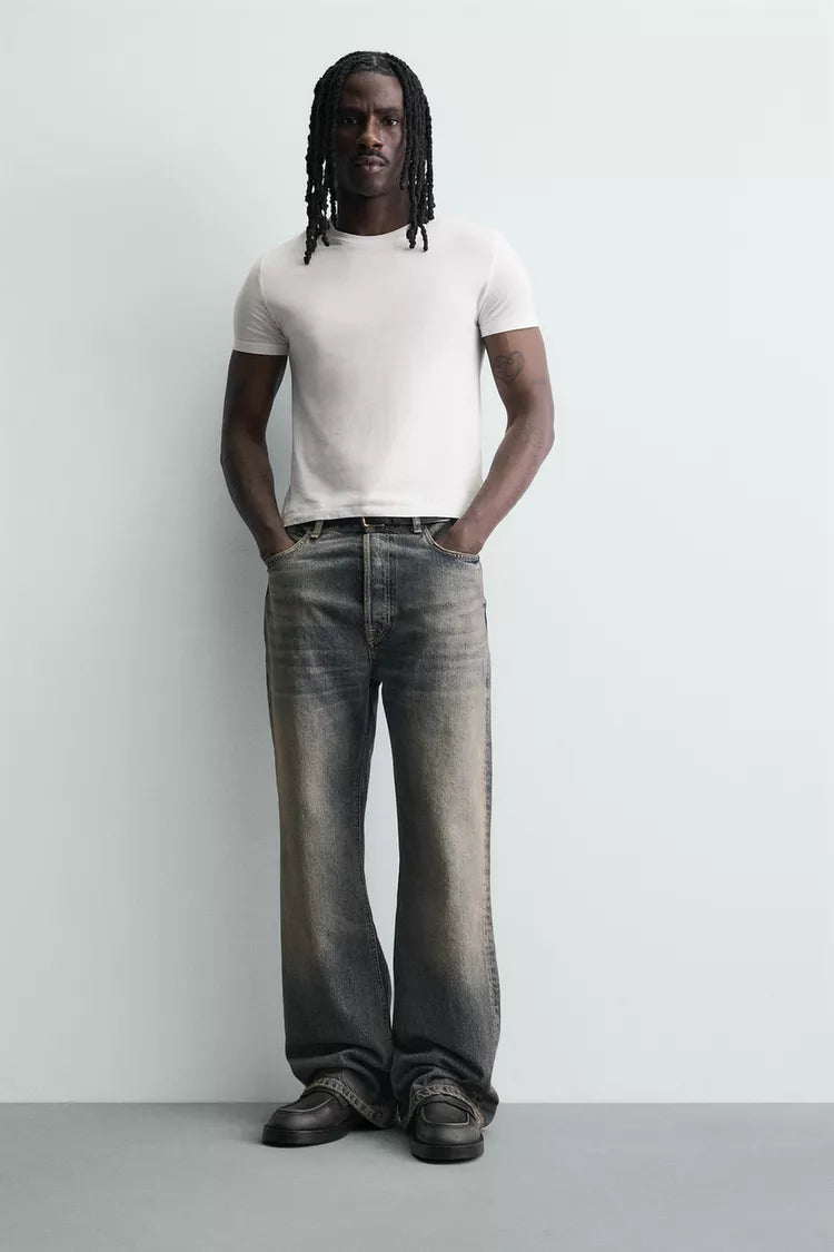 Zara WORN COIN leather LOAFERS