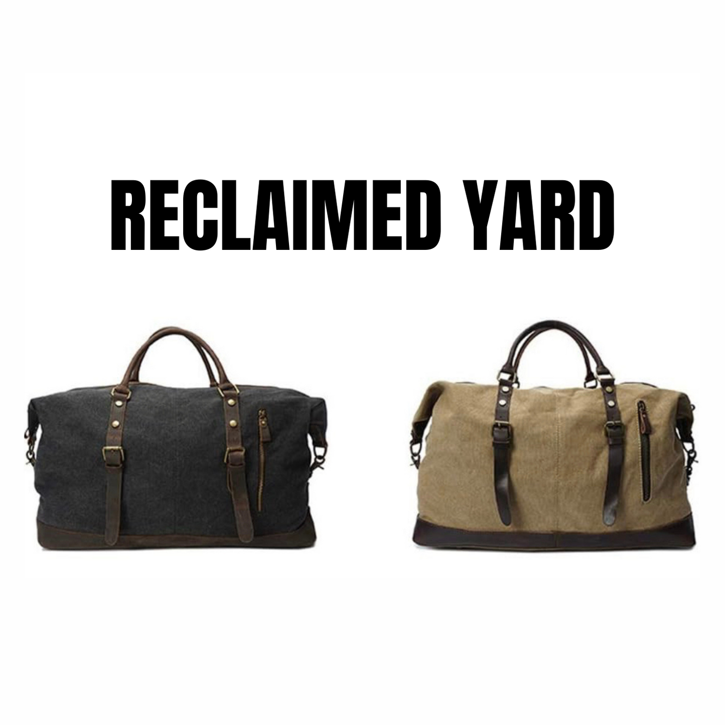 Reclaimed Yard vintage canvas leather jumbo duffel bag