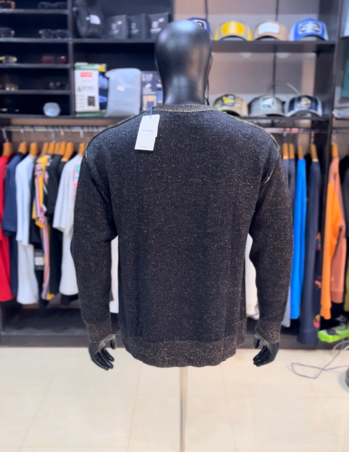 Jack & Jones wool blend crew neck sweatshirt brown