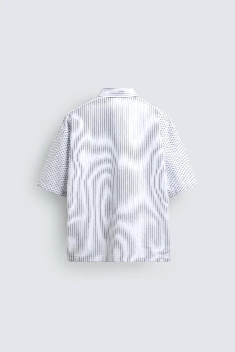 Zara stripe embroidered shirt