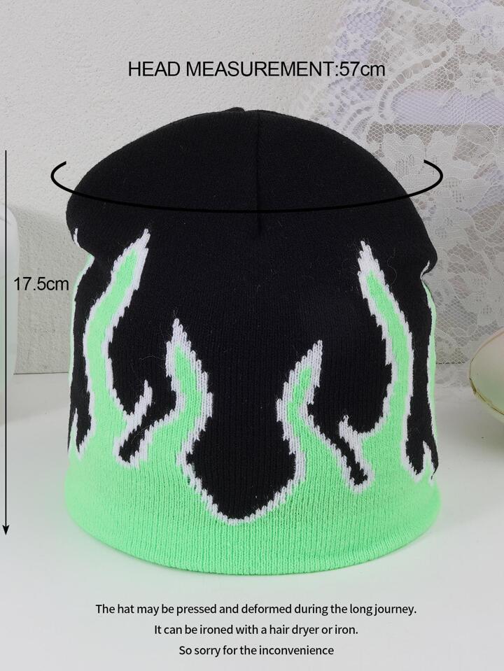 Flame pattern beanie