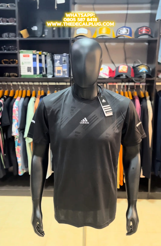 Adidas embossed logo sport top In black