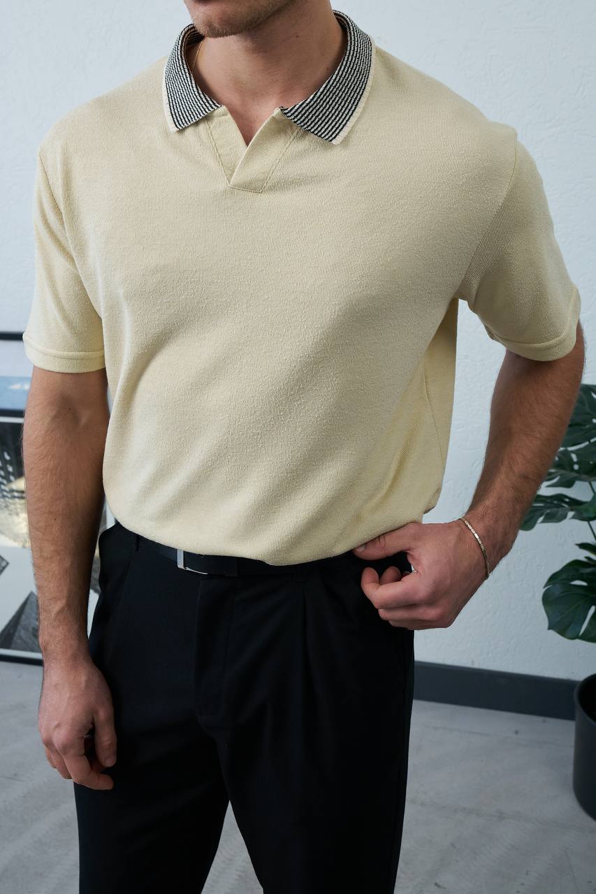 Marrakech plain knit polo shirt