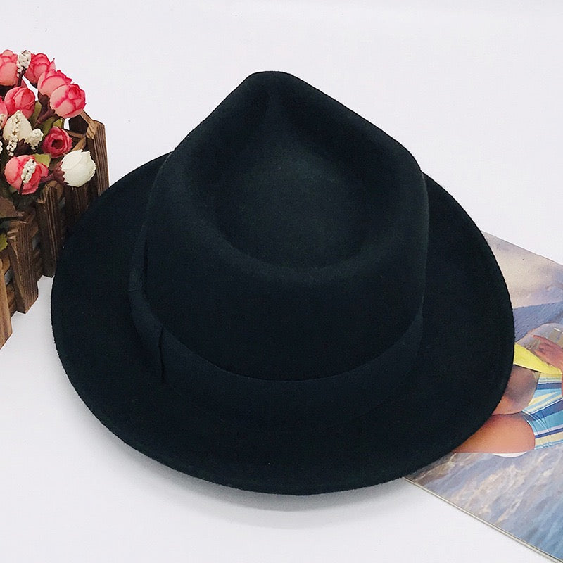 Wool fedora brim hat