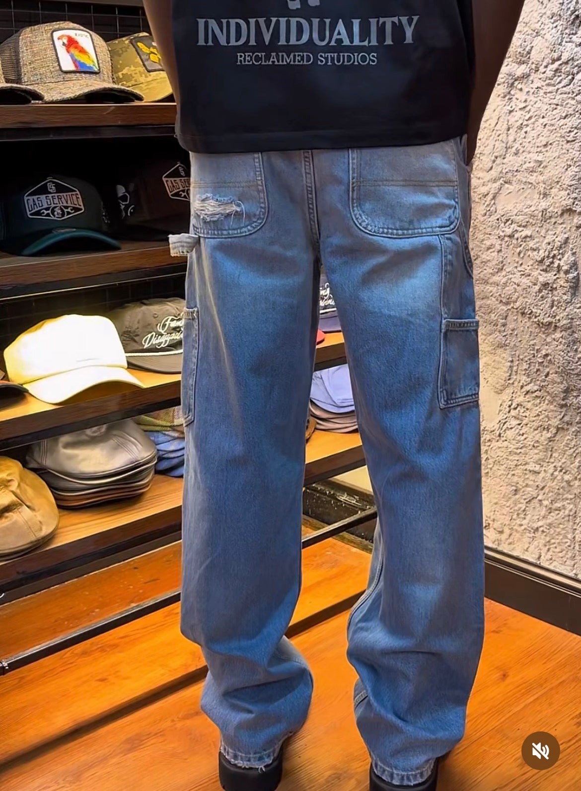 Zara distressed carpenter jean
