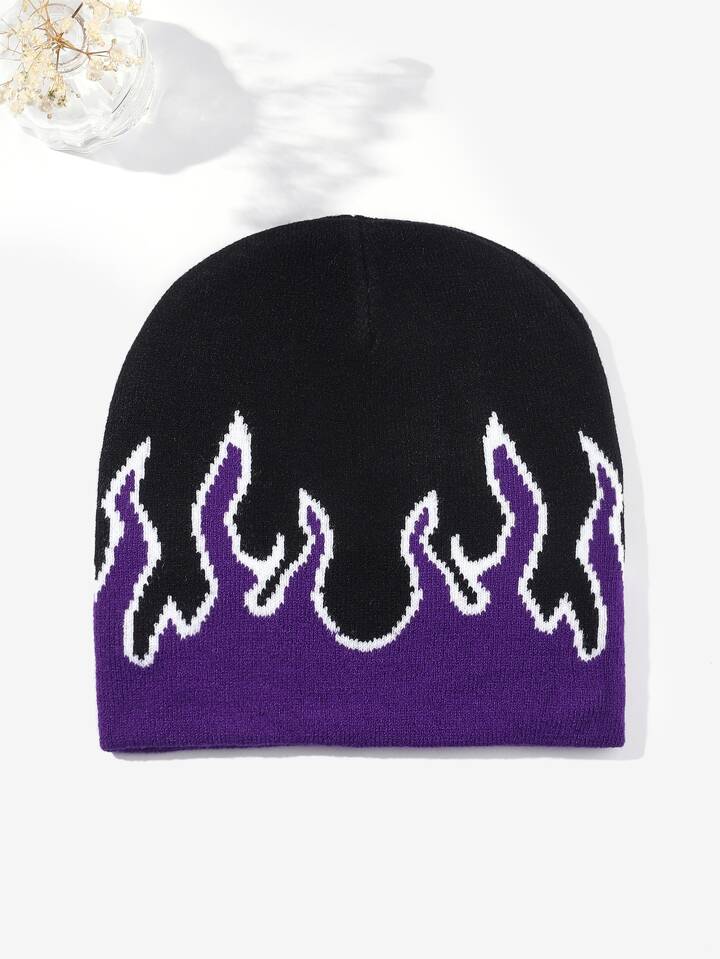 Flame pattern beanie