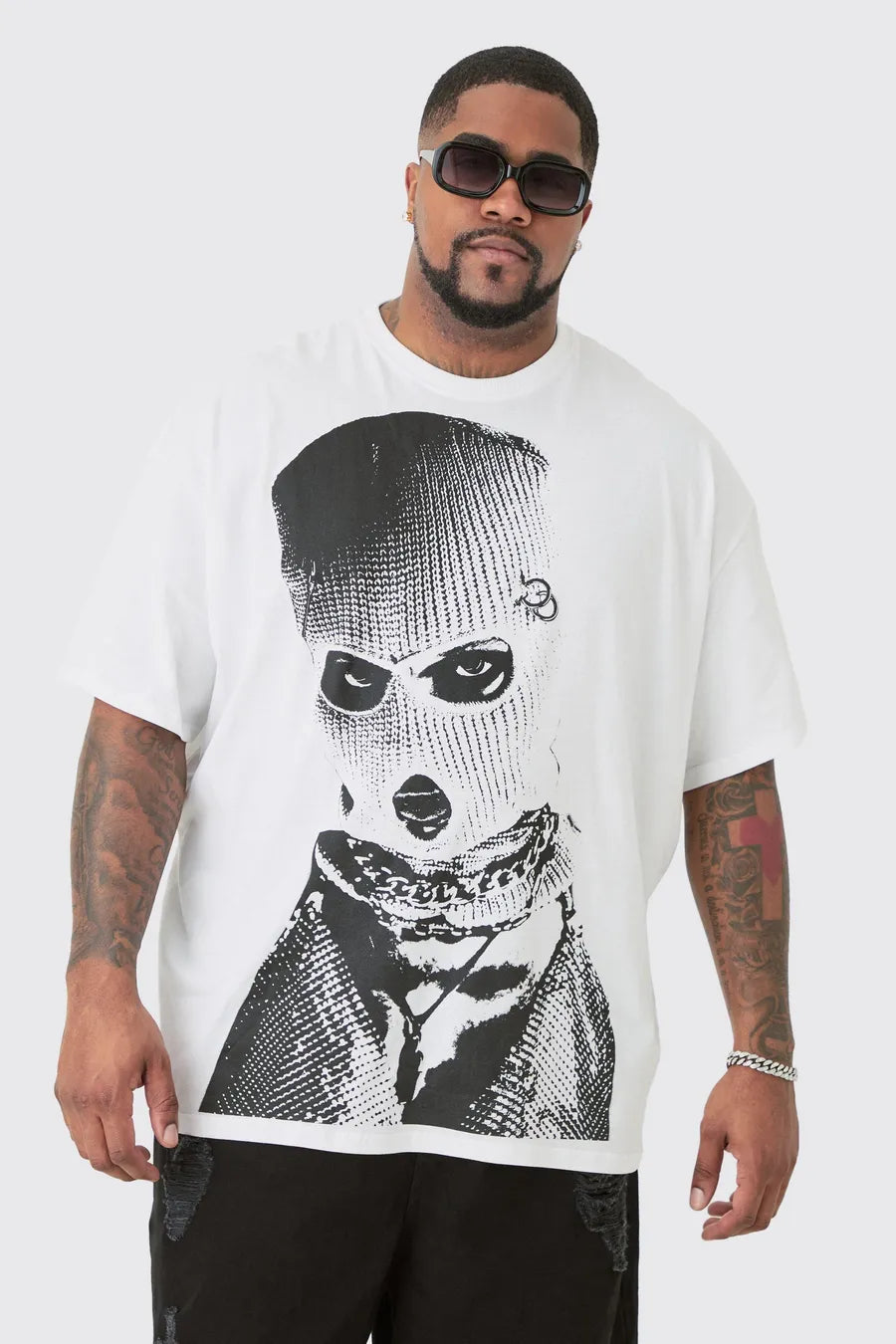 Boohoo balaclava print tee