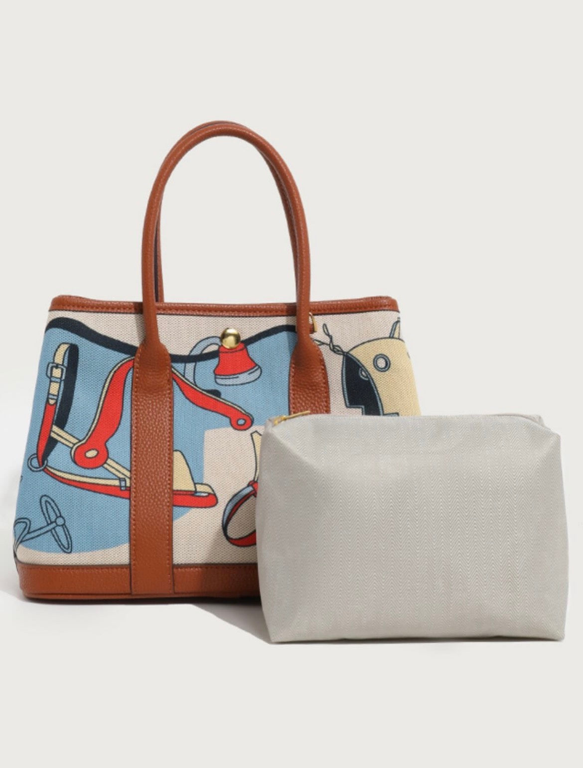 Leather lining graffiti bag