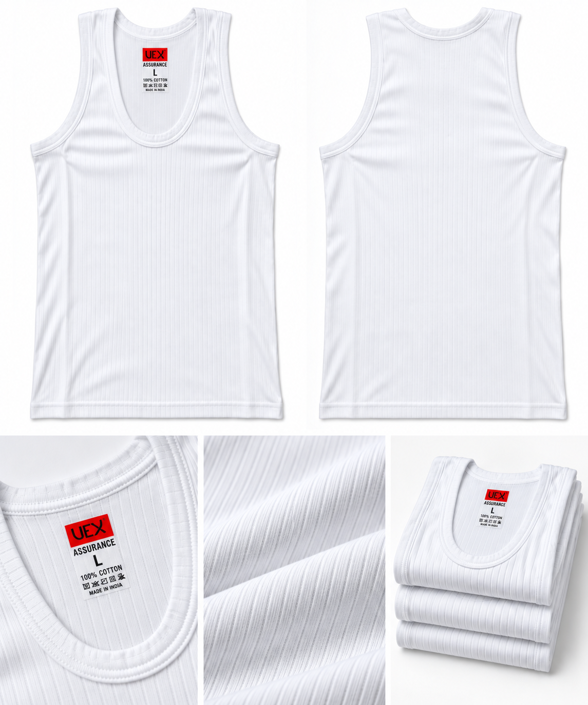 Pack of 3 cotton singlet