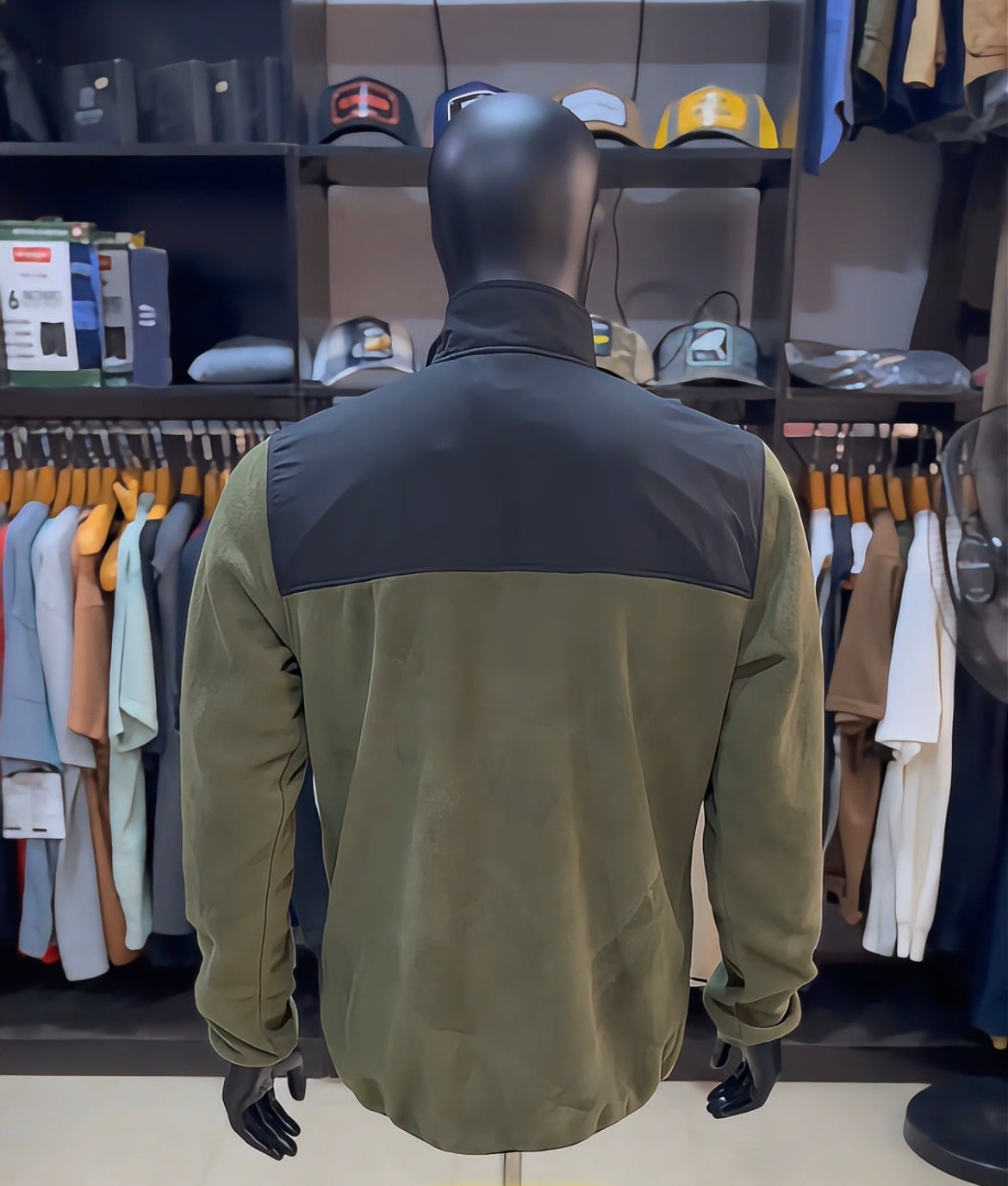 Only & Sons fleece jacket in khaki green