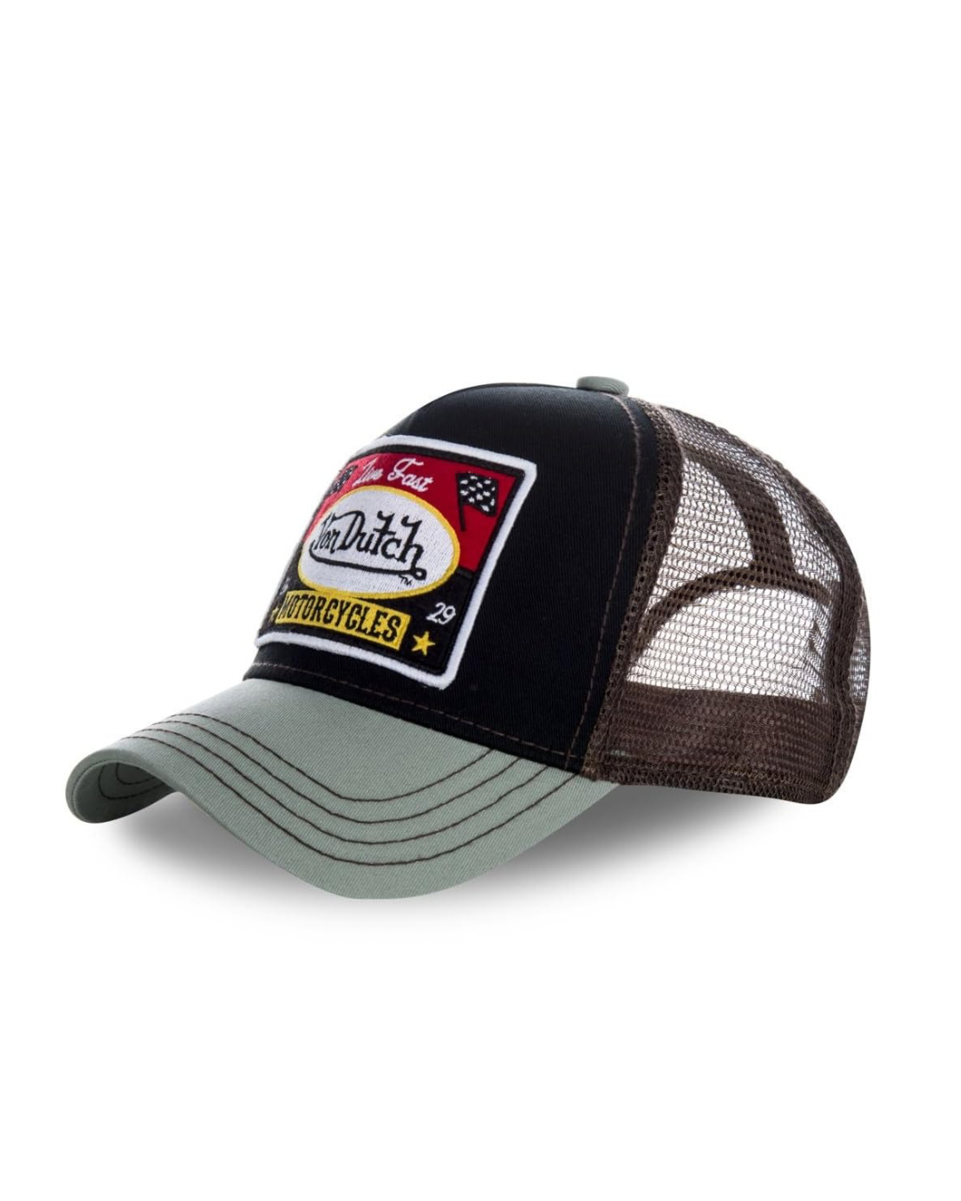 VonDutch VD motorcycle patch trucker cap