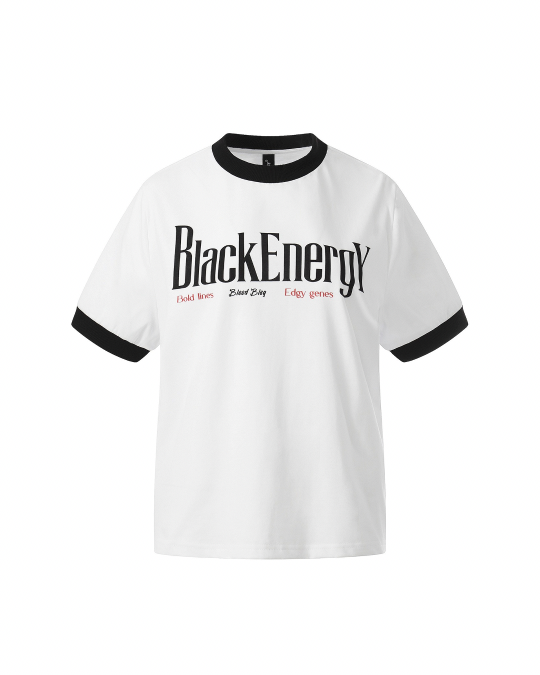 Black Energy cropped ringer tee white/black