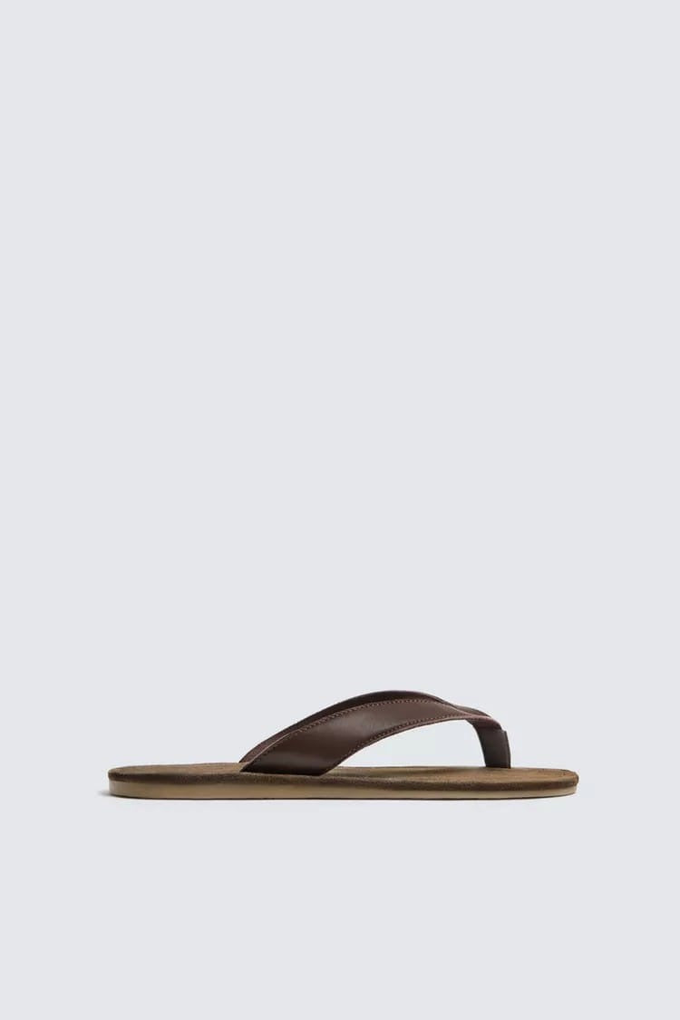 Zara coffee brown slippers