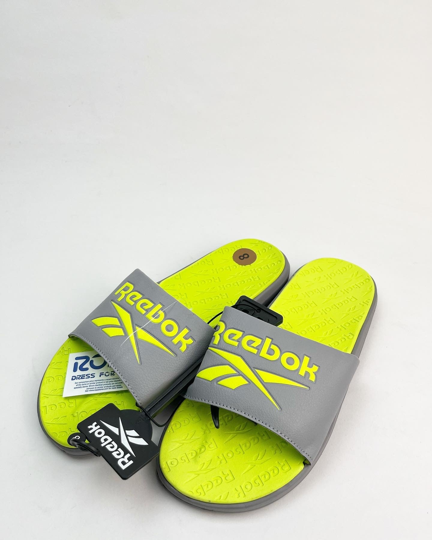 Reebok dual density slider in lime green