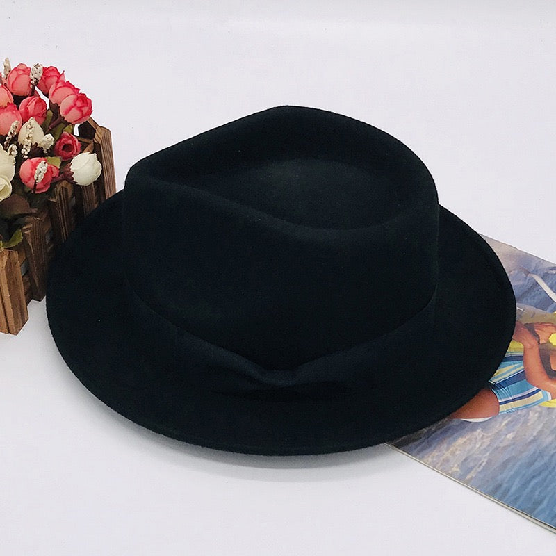 Wool fedora brim hat