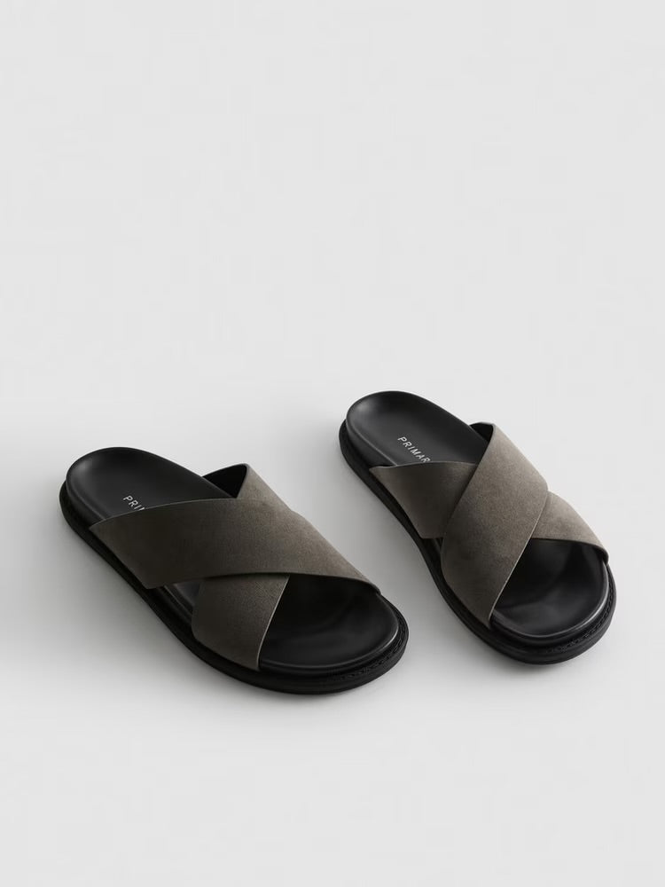 Criss cross grey suede primark sandal