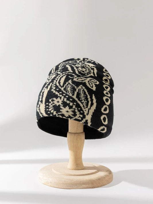 Paisley print beanie