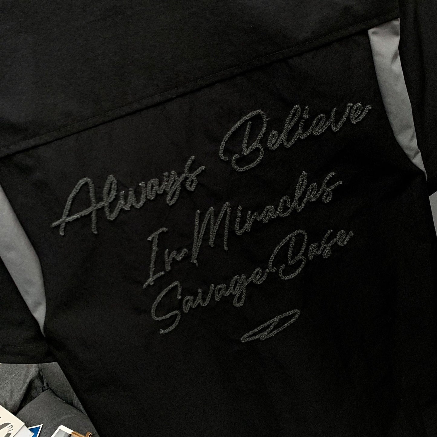 Embroidered bowling shirt