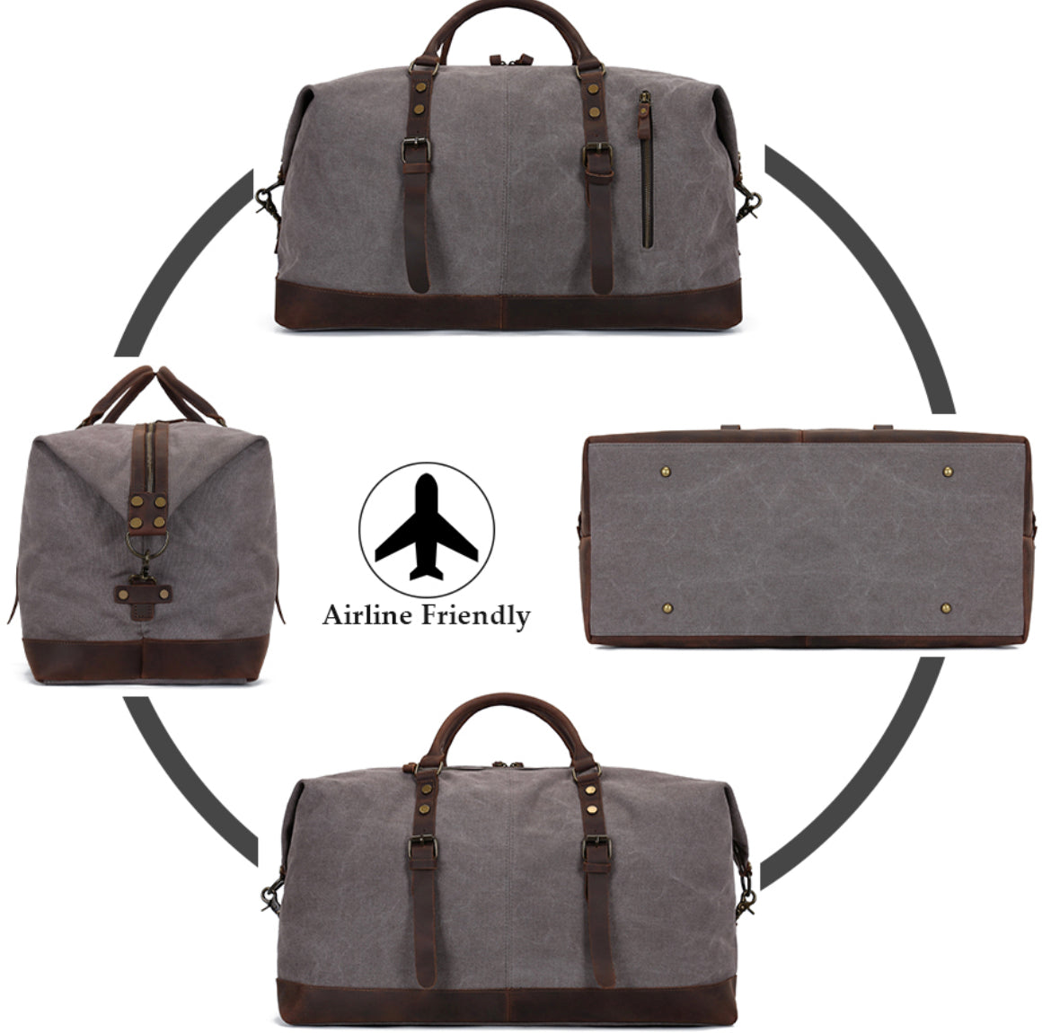 Reclaimed Yard vintage canvas leather jumbo duffel bag