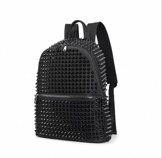Studded leather backpack