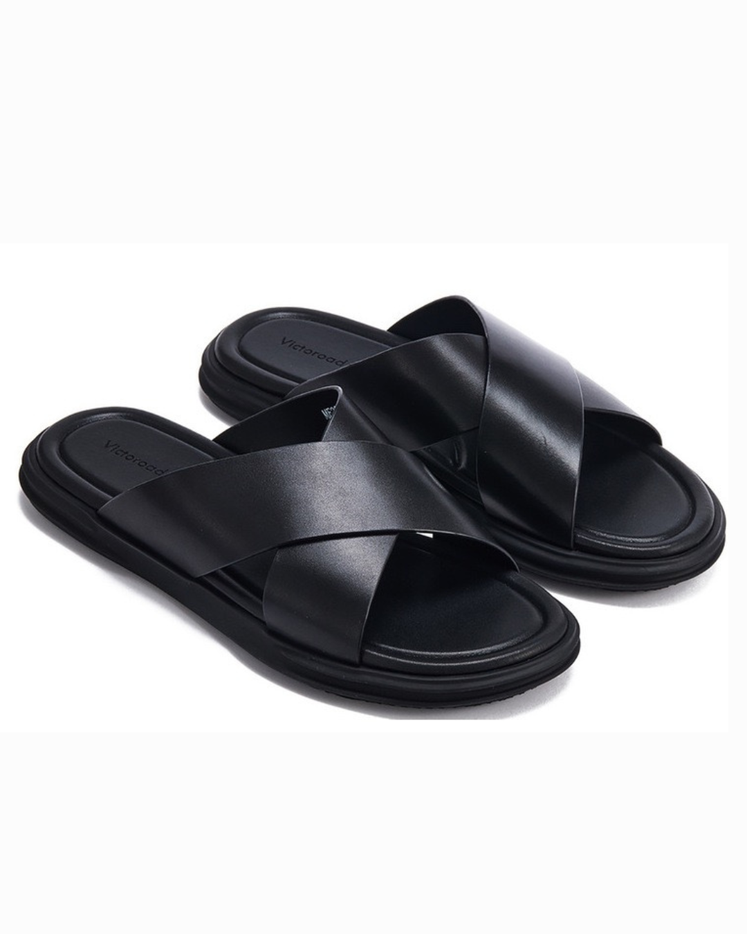 Leather chunky crisscross sandal