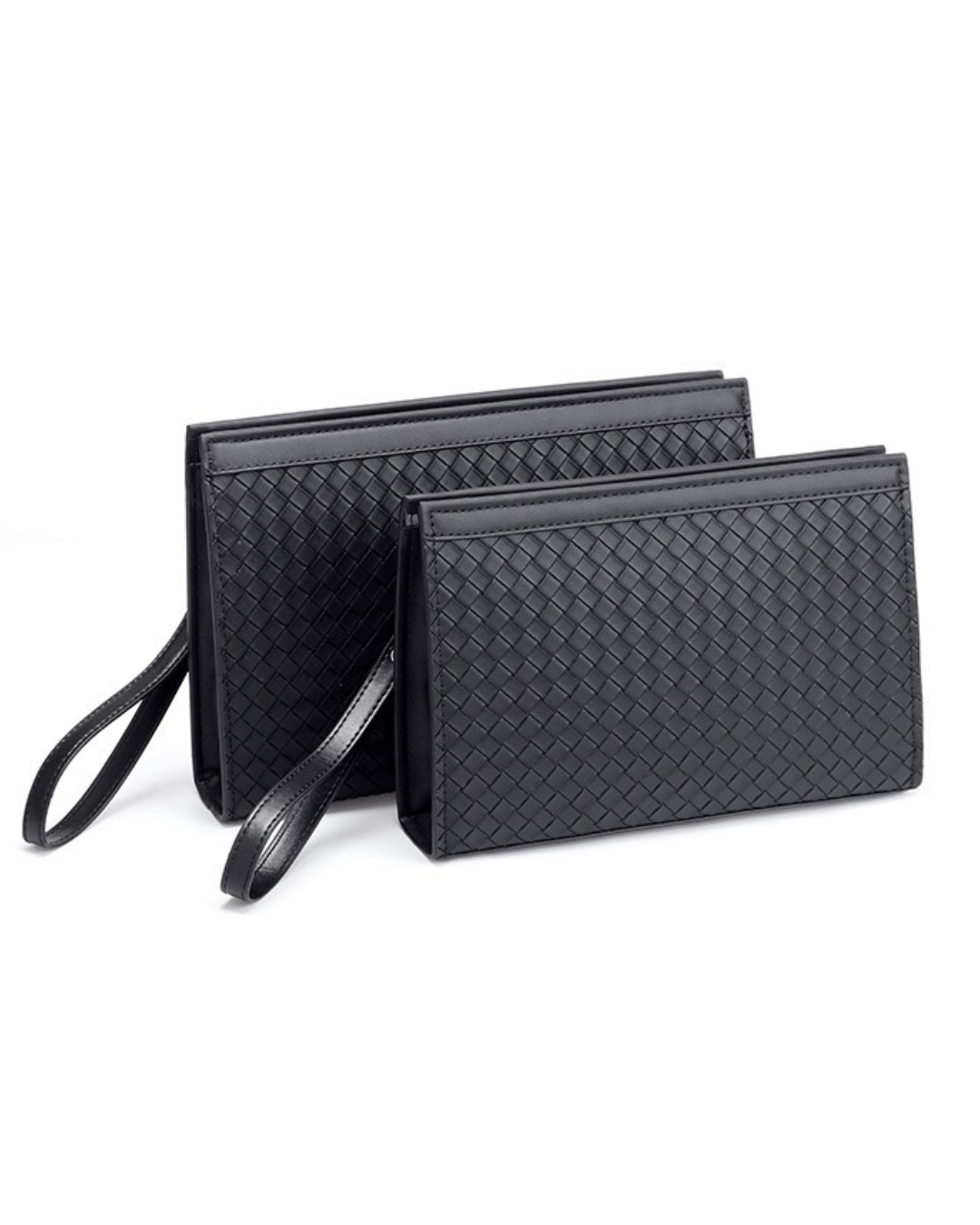 Woven leather hand purse