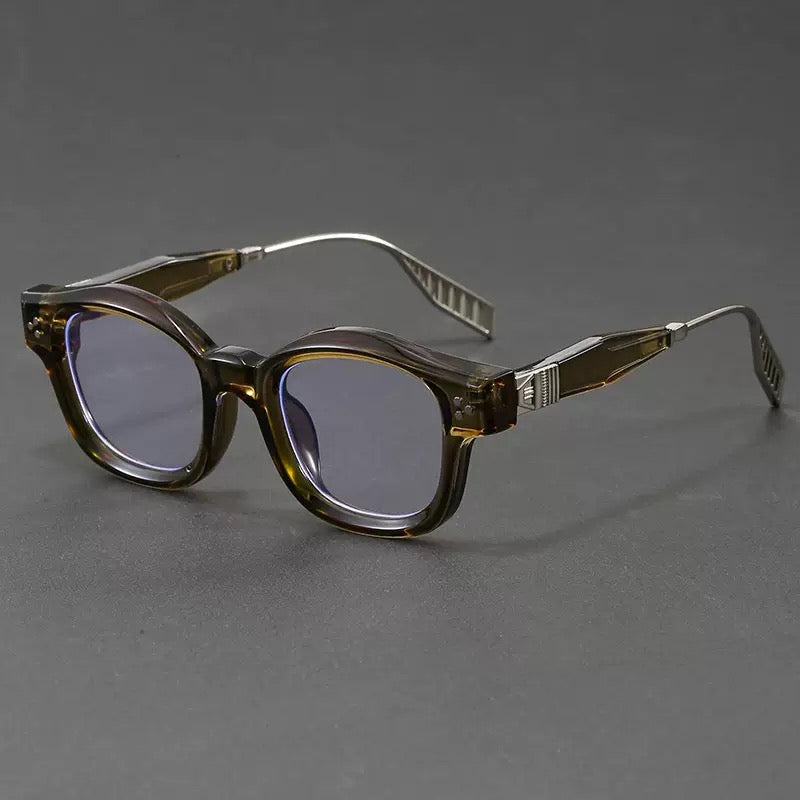 Metal mix acrylic frame glasses
