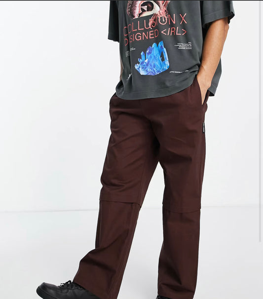 Collusion pants in coffee brown