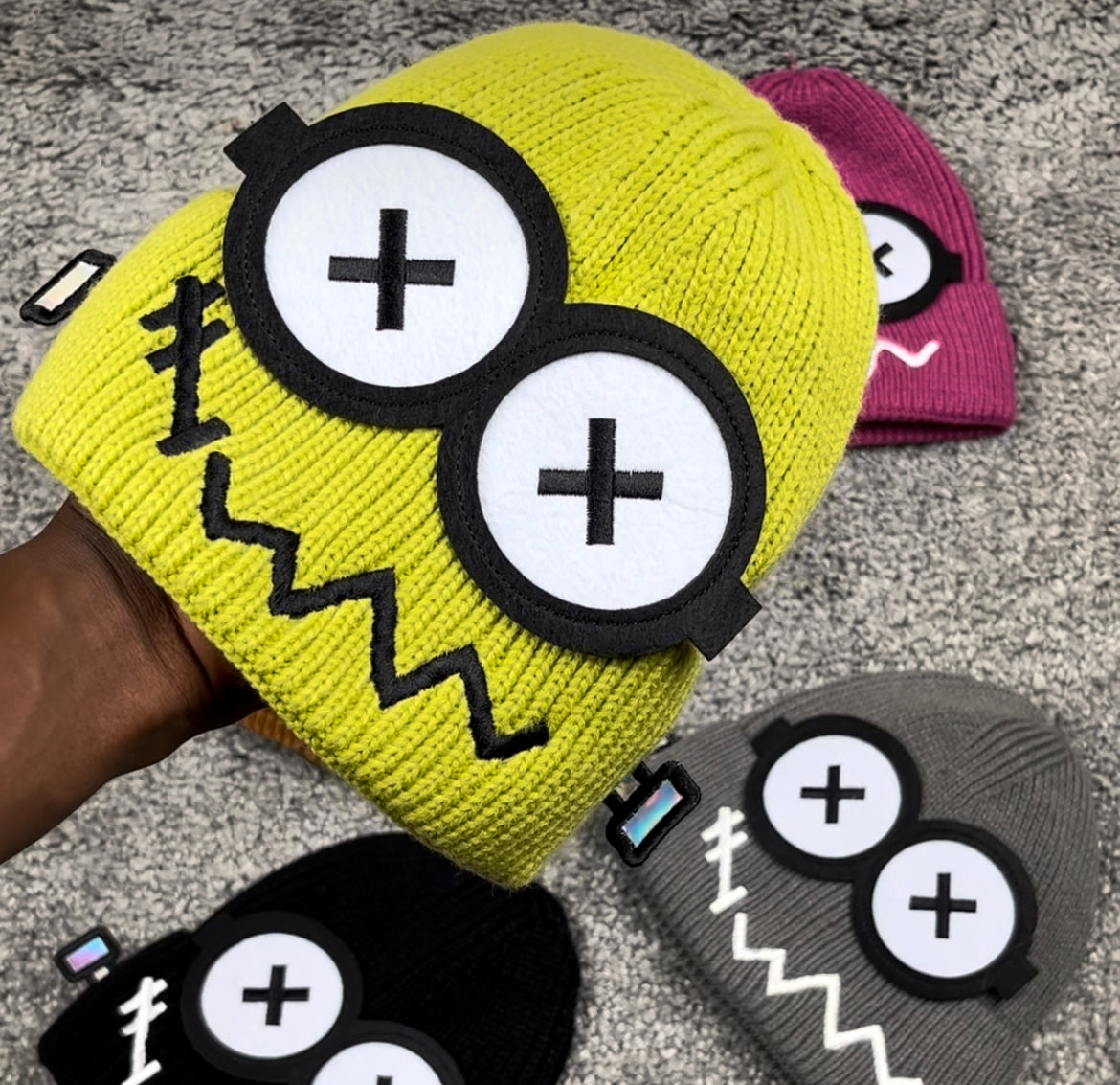 Y2k smiley beanie