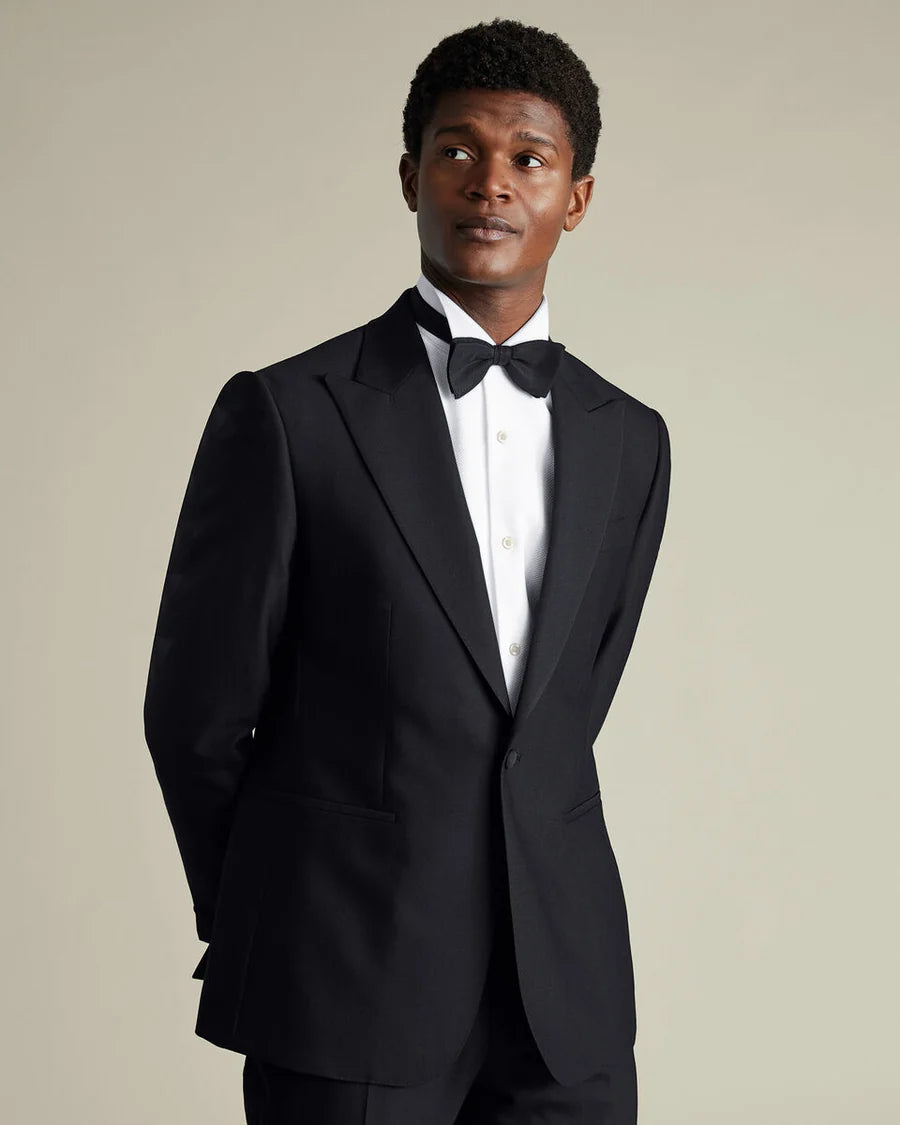 Bib Front Wing Collar Evening Shirt - White