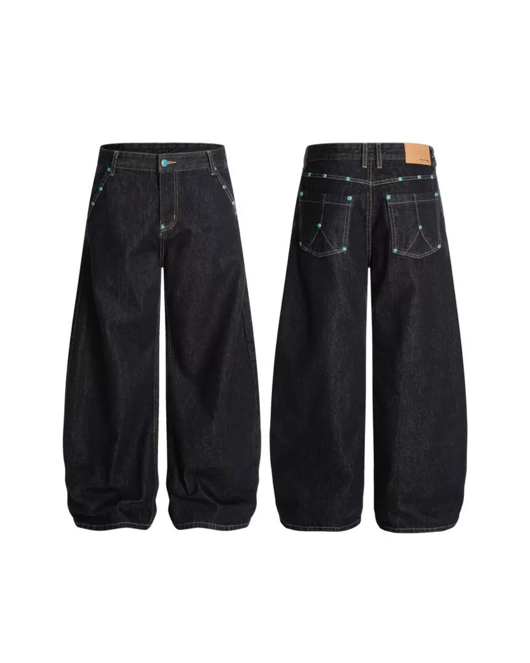 Studded balloon cut denim jean pants