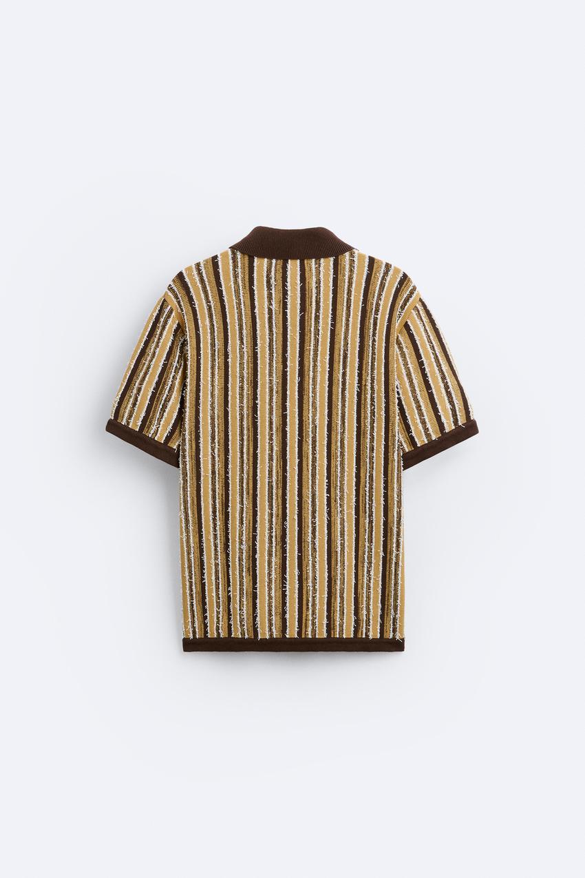 Zara textured knit polo